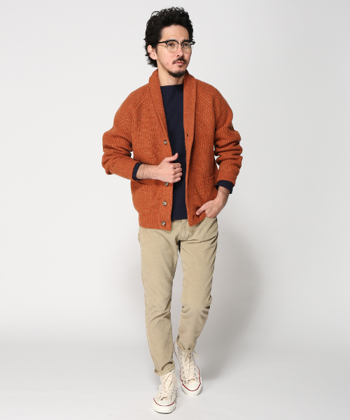 JOURNAL STANDARD（ジャーナルスタンダード）の「畔ネップショールカーディガン#（カーディガン/ボレロ・メンズ・カーキ/ベージュ/ネイビー/オレンジ・MEDIUM/LARGE）」の8枚目の写真
