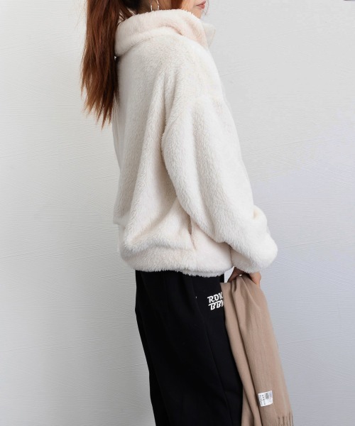 Miniministore(ミニミニストア)の「ファージャケット レディースボアブルゾン(ブルゾン・レディース・ダークグレー/オフホワイト・FREE)」の13枚目の写真