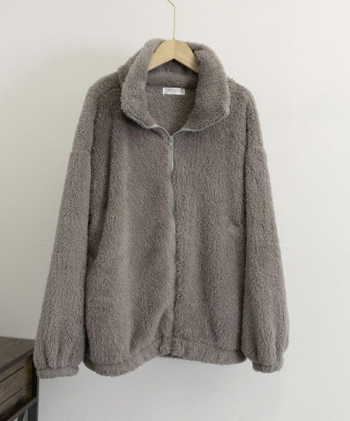 Miniministore(ミニミニストア)の「ファージャケット レディースボアブルゾン(ブルゾン・レディース・ダークグレー/オフホワイト・FREE)」の20枚目の写真
