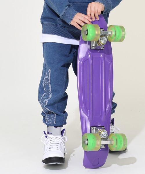 BABYDOLL（ベビードール）の「親子お揃い パッチワーク ニットデニムロングパンツ 0092K（トップス別売り）（その他パンツ・キッズ・チャコールグレー/ライトインディゴブルー・90cm/100cm/110cm/120cm/130cm/140cm/150cm/80ｃｍ）」の8枚目の写真