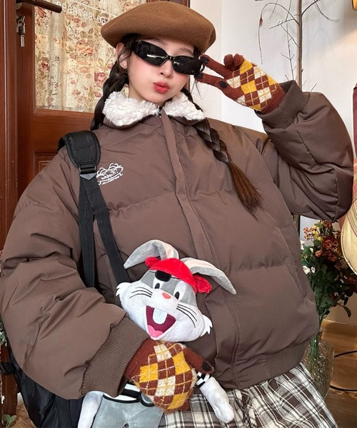 セール】ボア襟カジュアルダウンジャケット（ダウンジャケット/コート