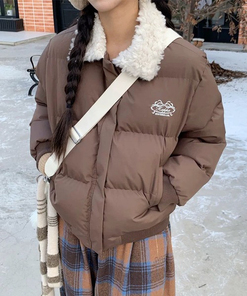 セール】ボア襟カジュアルダウンジャケット（ダウンジャケット/コート