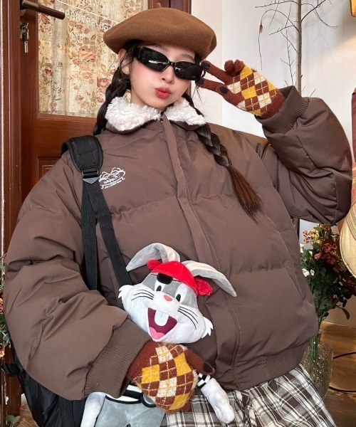 セール】ボア襟カジュアルダウンジャケット（ダウンジャケット/コート