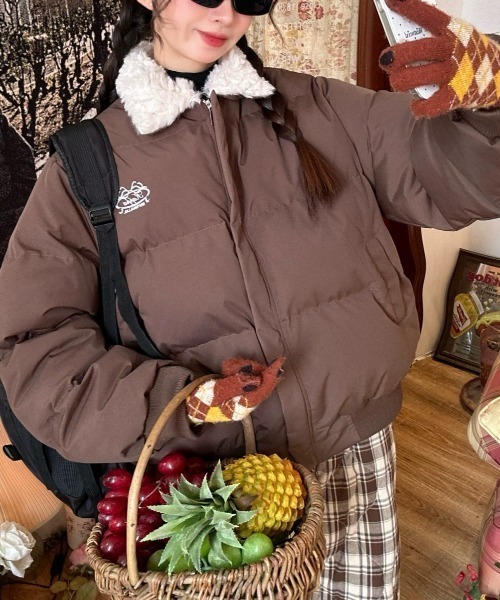 セール】ボア襟カジュアルダウンジャケット（ダウンジャケット/コート