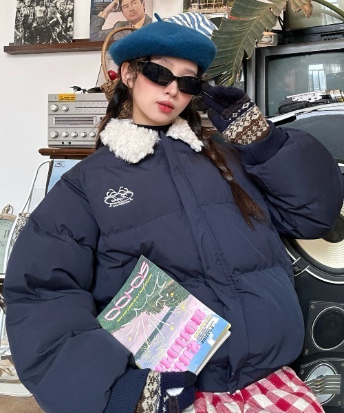 セール】ボア襟カジュアルダウンジャケット（ダウンジャケット/コート