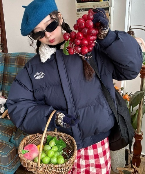 セール】ボア襟カジュアルダウンジャケット（ダウンジャケット/コート