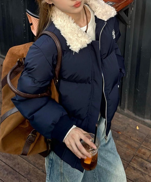 セール】ボア襟カジュアルダウンジャケット（ダウンジャケット/コート