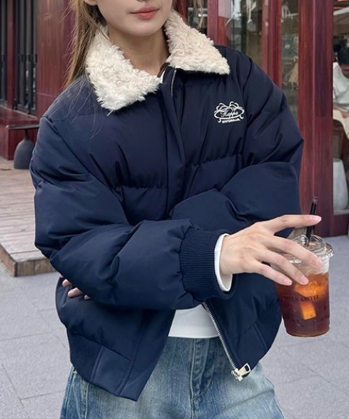 セール】ボア襟カジュアルダウンジャケット（ダウンジャケット/コート