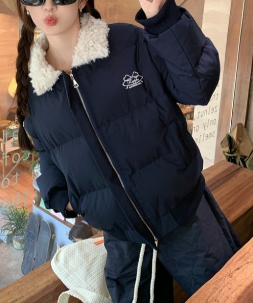 セール】ボア襟カジュアルダウンジャケット（ダウンジャケット/コート