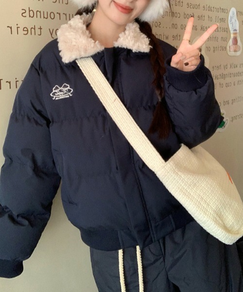 セール】ボア襟カジュアルダウンジャケット（ダウンジャケット/コート