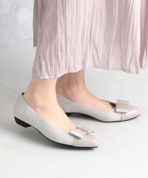 JELLY BEANS(ジェリービーンズ)の「フラットリボンポインテッドトゥモールドソールパンプス【Made in Japan】(125-48102)JELLY BEANS(ジェリービーンズ)(パンプス・レディース・グリーン/グレー/ブラック・22.5/23/23.5/24/24.5)」の19枚目の写真