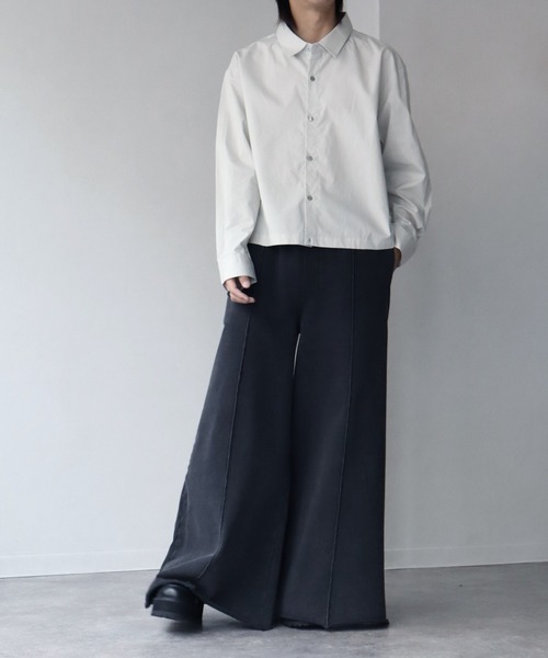 welise(ウェライズ)の「【welise/ウェライズ】-Made in Japan-40sシルケットブロード 長袖ショート丈シャツ(シャツ/ブラウス・メンズ・ネイビー/ブラック/オフホワイト・L/M)」の8枚目の写真