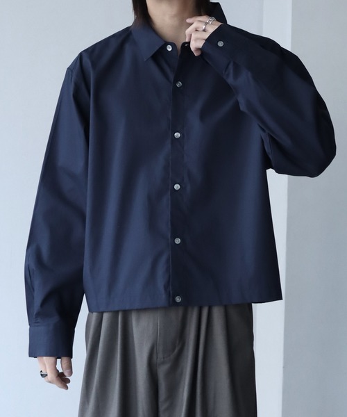 welise(ウェライズ)の「【welise/ウェライズ】-Made in Japan-40sシルケットブロード 長袖ショート丈シャツ(シャツ/ブラウス・メンズ・ネイビー/ブラック/オフホワイト・L/M)」の17枚目の写真