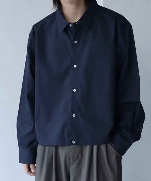 welise(ウェライズ)の「【welise/ウェライズ】-Made in Japan-40sシルケットブロード 長袖ショート丈シャツ(シャツ/ブラウス・メンズ・ネイビー/ブラック/オフホワイト・L/M)」の13枚目の写真