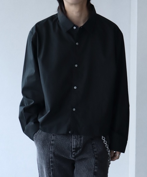 美品 MHL. メンズM相当 日本製 コットン 長袖 シャツ ジャケット 黒