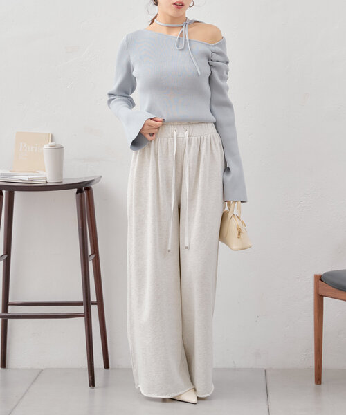 Chico（チコ）の「紐付きワンショル袖フレアニット（ニット/セーター・レディース・ネイビー/ブルー系その他/グレー/アイボリー・FREE）」の14枚目の写真