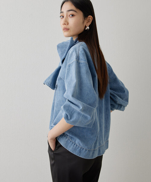Whim Gazette（ウィムガゼット）の「DENIMボウブラウス（シャツ/ブラウス・レディース・インディゴブルー・FREE）」の5枚目の写真