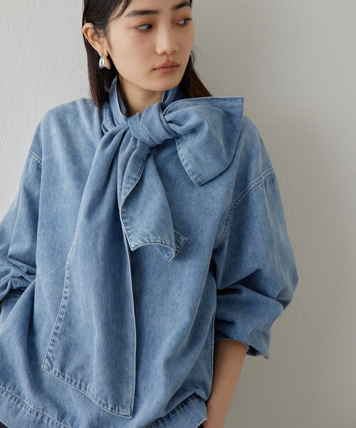 DENIMボウブラウス（シャツ/ブラウス）｜Whim Gazette（ウィムガゼット