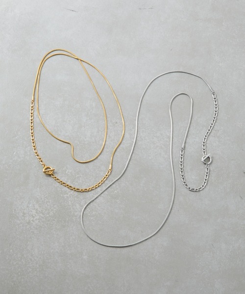 COLONY 2139（コロニートゥーワンスリーナイン）の「スイッチングチェーンマンテルロングステンレスネックレス（ネックレス・レディース・シルバー/ゴールド・FREE）」の3枚目の写真