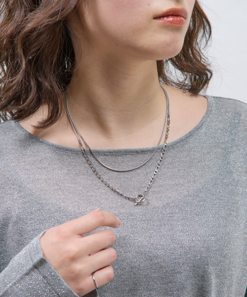 COLONY 2139（コロニートゥーワンスリーナイン）の「スイッチングチェーンマンテルロングステンレスネックレス（ネックレス・レディース・シルバー/ゴールド・FREE）」の8枚目の写真