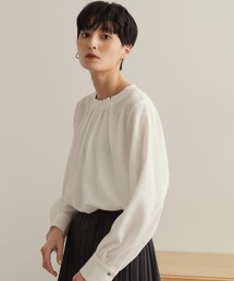 OPAQUE.CLIP | 《通勤・セレモニー対応》タックジョーゼットブラウス【洗濯機洗い可】(シャツ/ブラウス)