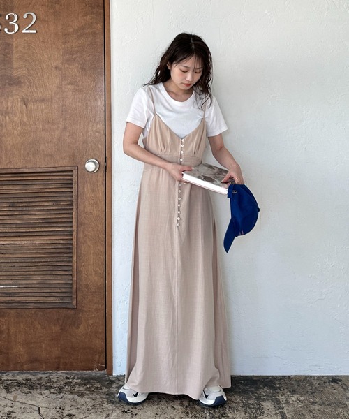 PILIT(ピリット)の「ウエストピンタック キャミワンピース(ワンピース・レディース・ブラック/レッド/ベージュ・MEDIUM)」の21枚目の写真