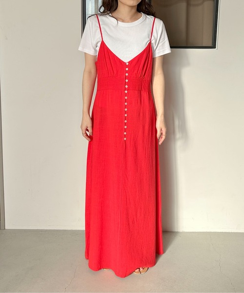 PILIT(ピリット)の「ウエストピンタック キャミワンピース(ワンピース・レディース・ブラック/レッド/ベージュ・MEDIUM)」の14枚目の写真