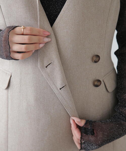 FREE'S MART(フリーズマート)の「ジレ風ラップミニジャンパースカート(ワンピース・レディース・ベージュ/ブラック/グレー/グレー系その他・SMALL/MEDIUM)」の8枚目の写真