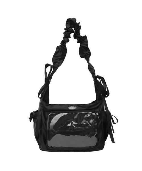 SHEPP（シープ）の「ギャザー ショルダー 痛バッグ クリア リボン（ショルダーバッグ・レディース・ホワイト/ブラック/ピンク/シルバー/ブルー・F）」の21枚目の写真