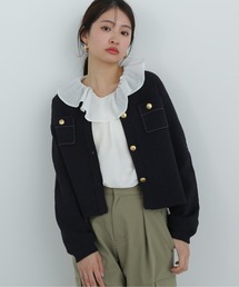 N.（N. Natural Beauty Basic） | ステッチ刺繍接結カーディガン(カーディガン/ボレロ)