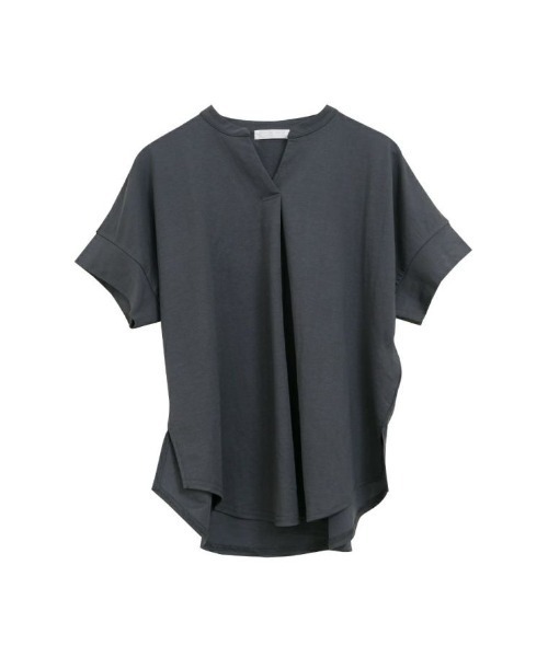 aquagarage(アクアガレージ)の「接触冷感キーネックカットソー(Tシャツ/カットソー・レディース・ブラック/オフホワイト/ダークグレー・M/L)」の13枚目の写真