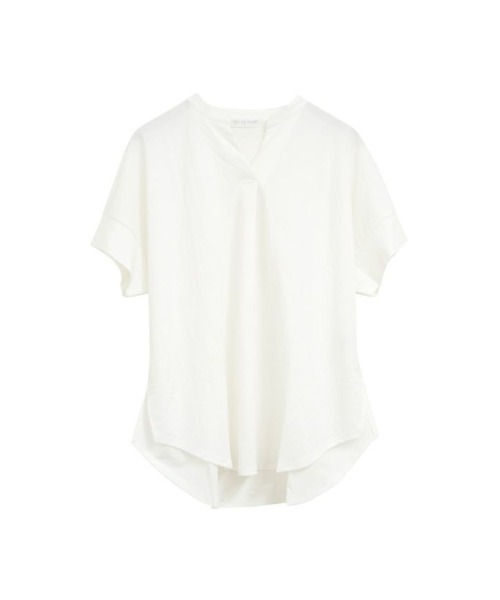 aquagarage(アクアガレージ)の「接触冷感キーネックカットソー(Tシャツ/カットソー・レディース・ブラック/オフホワイト/ダークグレー・M/L)」の14枚目の写真