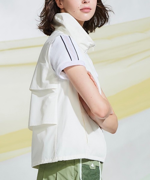 LADIES>バックティアードジップベスト LADIES>バックティアードジップベスト