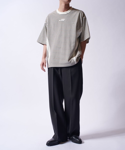 Lui's（ルイス）の「【Neucon/ニューコン】刺繡ロゴボーダーBIGTシャツ（Tシャツ/カットソー・メンズ・ブラック/ホワイト・FREE）」の22枚目の写真