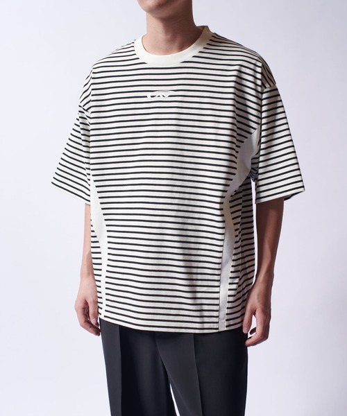 Lui's（ルイス）の「【Neucon/ニューコン】刺繡ロゴボーダーBIGTシャツ（Tシャツ/カットソー・メンズ・ブラック/ホワイト・FREE）」の19枚目の写真