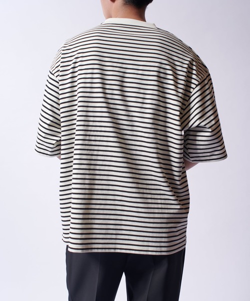 Lui's（ルイス）の「【Neucon/ニューコン】刺繡ロゴボーダーBIGTシャツ（Tシャツ/カットソー・メンズ・ブラック/ホワイト・FREE）」の21枚目の写真