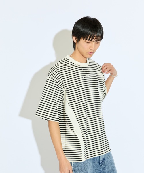 Lui's（ルイス）の「【Neucon/ニューコン】刺繡ロゴボーダーBIGTシャツ（Tシャツ/カットソー・メンズ・ブラック/ホワイト・FREE）」の6枚目の写真