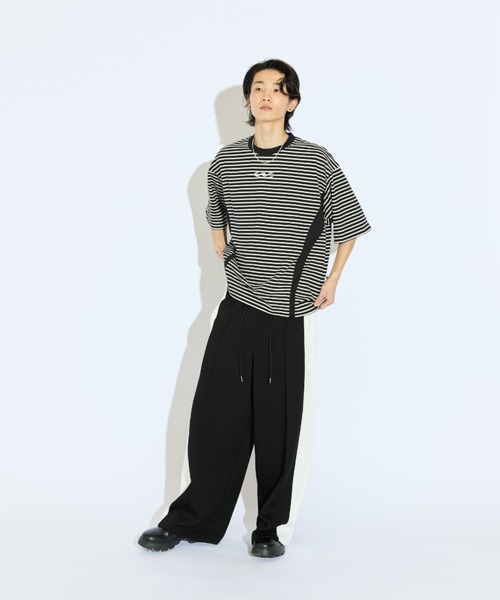 Lui's（ルイス）の「【Neucon/ニューコン】刺繡ロゴボーダーBIGTシャツ（Tシャツ/カットソー・メンズ・ブラック/ホワイト・FREE）」の15枚目の写真