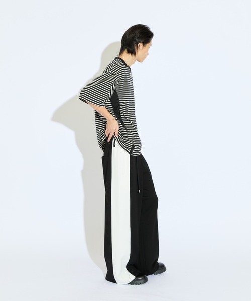 Lui's（ルイス）の「【Neucon/ニューコン】刺繡ロゴボーダーBIGTシャツ（Tシャツ/カットソー・メンズ・ブラック/ホワイト・FREE）」の16枚目の写真