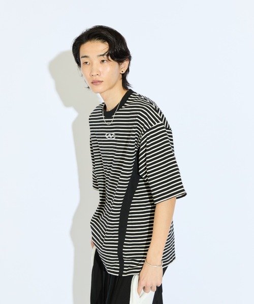 Lui's（ルイス）の「【Neucon/ニューコン】刺繡ロゴボーダーBIGTシャツ（Tシャツ/カットソー・メンズ・ブラック/ホワイト・FREE）」の11枚目の写真