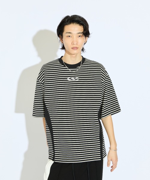 Lui's（ルイス）の「【Neucon/ニューコン】刺繡ロゴボーダーBIGTシャツ（Tシャツ/カットソー・メンズ・ブラック/ホワイト・FREE）」の12枚目の写真