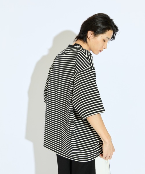 Lui's（ルイス）の「【Neucon/ニューコン】刺繡ロゴボーダーBIGTシャツ（Tシャツ/カットソー・メンズ・ブラック/ホワイト・FREE）」の13枚目の写真