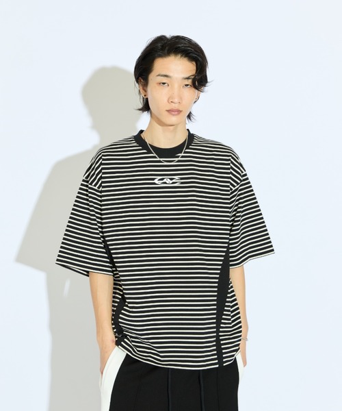 Lui's（ルイス）の「【Neucon/ニューコン】刺繡ロゴボーダーBIGTシャツ（Tシャツ/カットソー・メンズ・ブラック/ホワイト・FREE）」の10枚目の写真