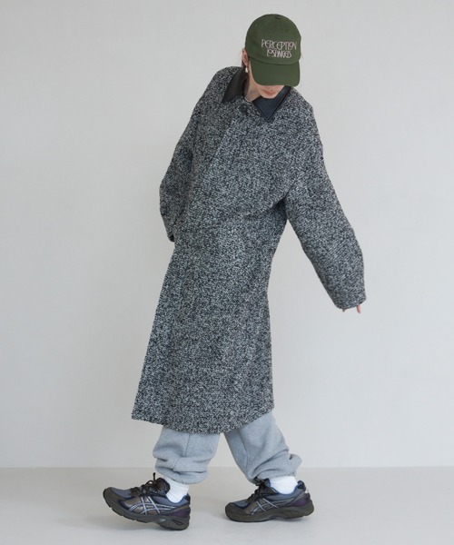 TWEED LONG COAT/ツイードロングコート セール】TWEED LONG COAT/ツイードロングコート（ステンカラーコート