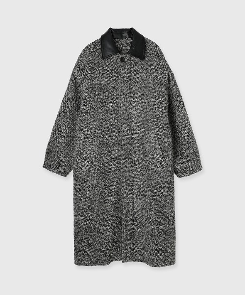 セール】TWEED LONG COAT/ツイードロングコート（ステンカラーコート
