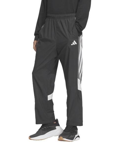 adidas(アディダス)の「アディダス adidas マストハブ ルーズフィット メッシュ裏地付き フルレングス オープンヘム ウインドパンツ(その他パンツ・メンズ・ブラック/ダークブルー・M/L/LL)」の1枚目の写真