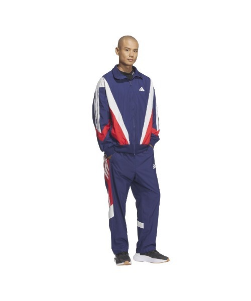 adidas(アディダス)の「アディダス adidas マストハブ ルーズフィット メッシュ裏地付き フルレングス オープンヘム ウインドパンツ(その他パンツ・メンズ・ブラック/ダークブルー・M/L/LL)」の4枚目の写真
