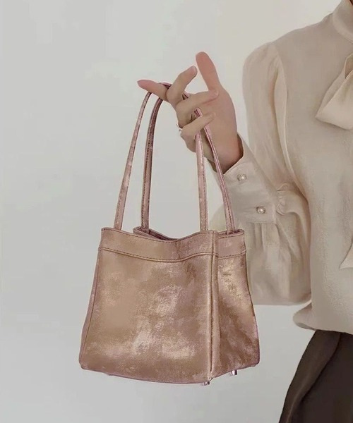 Jewelobe(ジュエローブ)の「スエードタッチスクエアミニバッグ(ハンドバッグ・レディース・イエロー/グレー/ピンク/カーキ/ブラウン・FREE)」の6枚目の写真