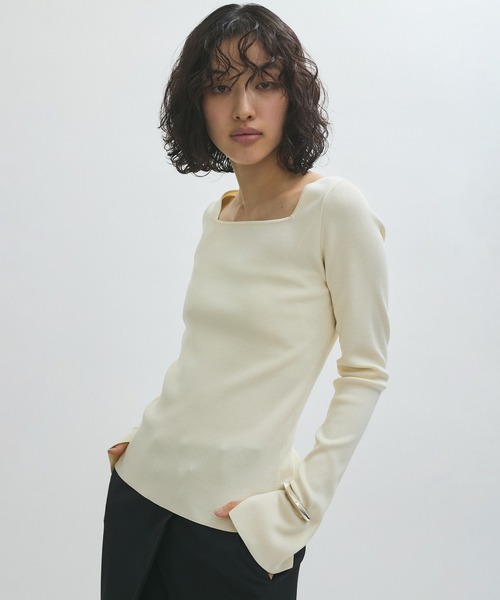 tシャツ フルニードルクルーネックニットプルオーバー レディース ADAM ET ROPE'｜フルニードルクルーネックニットプルオーバー