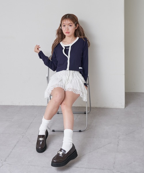 RAY CASSIN（レイカズン）の「ロゴタンクセットカーディガン（カーディガン/ボレロ・レディース・レッド系その他2/ホワイト系その他2/グレー系その他2/ネイビー・FREE）」の20枚目の写真